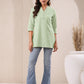 Janasya Light Cotton Solid Straight Top | Swadesiicart