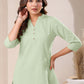 Janasya Light Cotton Solid Straight Top | Swadesiicart