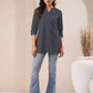 Janasya Light Cotton Solid A-Line Top | Swadesiicart