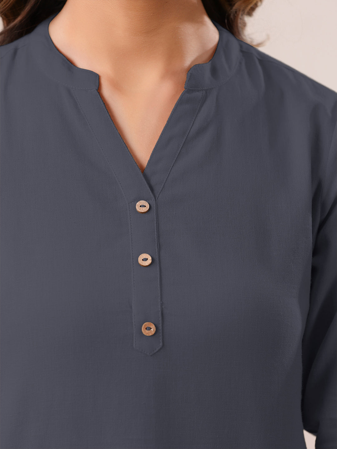 Janasya Light Cotton Solid A-Line Top | Swadesiicart