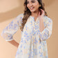 Janasya Light Georgette Floral A-Line Tunic | Swadesiicart