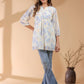 Janasya Light Georgette Floral A-Line Tunic | Swadesiicart