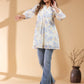 Janasya Light Georgette Floral A-Line Tunic | Swadesiicart
