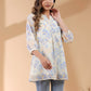 Janasya Light Georgette Floral A-Line Tunic | Swadesiicart