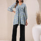Janasya Bright Georgette Tropical A-Line Tunic | Swadesiicart