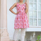 Janasya Bright Cotton Floral A-Line Tunic | Swadesiicart