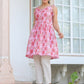 Janasya Bright Cotton Floral A-Line Tunic | Swadesiicart