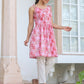 Janasya Bright Cotton Floral A-Line Tunic | Swadesiicart