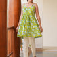 Janasya Bright Cotton Floral A-Line Tunic | Swadesiicart
