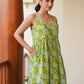 Janasya Bright Cotton Floral A-Line Tunic | Swadesiicart