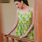 Janasya Bright Cotton Floral A-Line Tunic | Swadesiicart