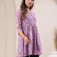 Janasya Bright Georgette Floral A-Line Tunic | Swadesiicart