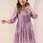 Janasya Dark Dobby Chiffon Self Design Tiered Tunic | Swadesiicart