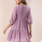 Janasya Dark Dobby Chiffon Self Design Tiered Tunic | Swadesiicart