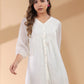 Janasya Light Dobby Chiffon Self Design A-Line Tunic | Swadesiicart