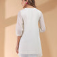 Janasya Light Dobby Chiffon Self Design A-Line Tunic | Swadesiicart