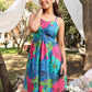 Janasya Bright Cotton Floral A-Line Tunic | Swadesiicart