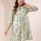 Janasya Light Silk Blend Floral A-Line Tunic | Swadesiicart