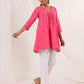 Janasya Bright Cotton Schiffli A-Line Tunic | Swadesiicart