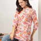 Janasya Light Cotton Floral Straight Tunic | Swadesiicart