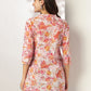 Janasya Light Cotton Floral Straight Tunic | Swadesiicart