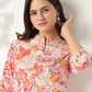 Janasya Light Cotton Floral Straight Tunic | Swadesiicart