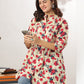 Janasya Light Cotton Floral A-Line Tunic | Swadesiicart
