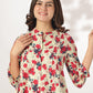 Janasya Light Cotton Floral A-Line Tunic | Swadesiicart