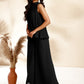 Janasya Black Dobby Chiffon Self Design Co-Ords - Swadesiicart