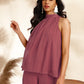 Janasya Coral Dobby Chiffon Self Design Co-Ords - Swadesiicart