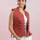 Janasya Straight Cambric Maroon Jacket | Swadesiicart