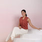 Janasya Straight Cambric Maroon Jacket | Swadesiicart