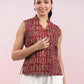 Janasya Straight Cambric Beige Jacket | Swadesiicart