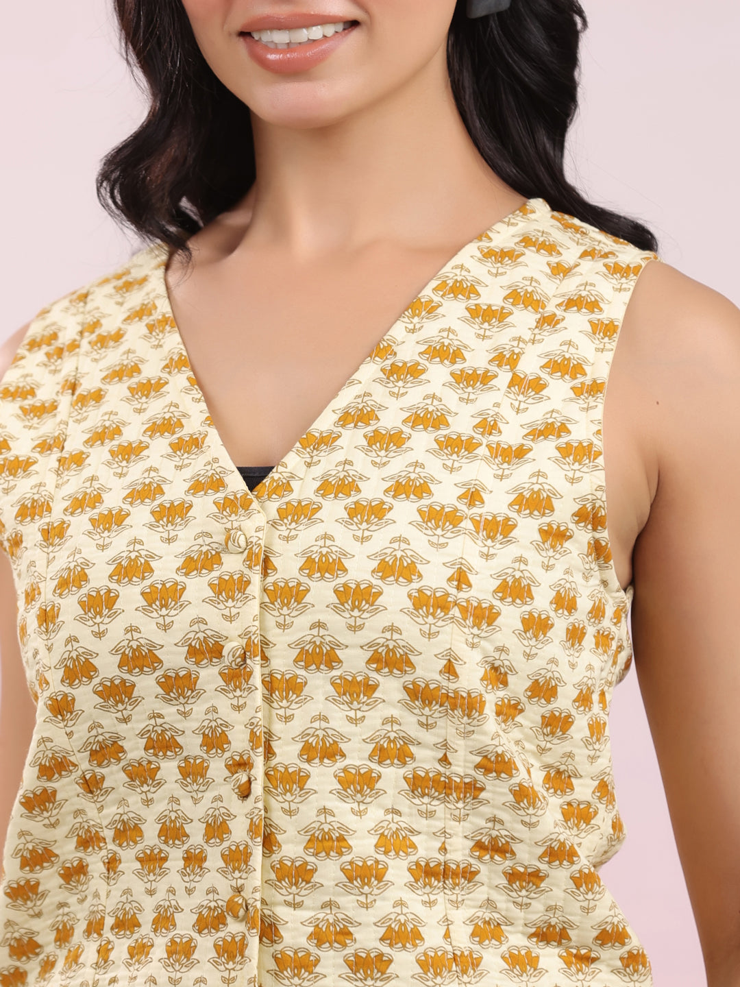 Janasya Regular Cambric Navy Blue Jacket | Swadesiicart