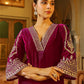 Janasya Pink Velvet Embroidered Kurta & Bottom | Swadesiicart