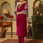 Janasya Pink Velvet Embroidered Kurta & Bottom | Swadesiicart