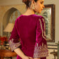 Janasya Pink Velvet Embroidered Kurta & Bottom | Swadesiicart