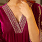 Janasya Pink Velvet Embroidered Kurta & Bottom | Swadesiicart