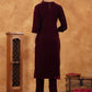 Janasya Wine Velvet Embroidered Kurta & Bottom | Swadesiicart