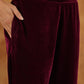 Janasya Wine Velvet Embroidered Kurta & Bottom | Swadesiicart