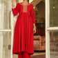 Janasya Maroon Rayon Embroidered Kurta & Bottom | Swadesiicart