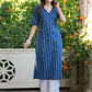 Janasya Dark Cotton Geometric Straight Kurta - Swadesiicart