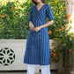 Janasya Dark Cotton Geometric Straight Kurta - Swadesiicart