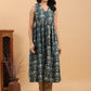 Janasya Dark Green Cambric Ethnic Motifs Kurta - Swadesiicart