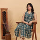 Janasya Dark Green Cambric Ethnic Motifs Kurta - Swadesiicart
