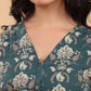 Janasya Dark Green Cambric Ethnic Motifs Kurta - Swadesiicart