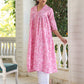 Janasya Light Cotton Floral Empire Kurta - Swadesiicart
