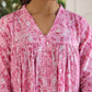 Janasya Light Cotton Floral Empire Kurta - Swadesiicart