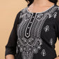 Janasya Black Weightless Georgette Embroidered Kurta - Swadesiicart