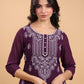 Janasya Purple Weightless Georgette Embroidered Kurta - Swadesiicart